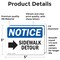 Signmission Sidewalk Detour (Right Arrow) Sign With Symbol, 5 in W x Rectangle, Vinyl Decal OS-2PACK-NS-D-35-L-18327 - alternate 6